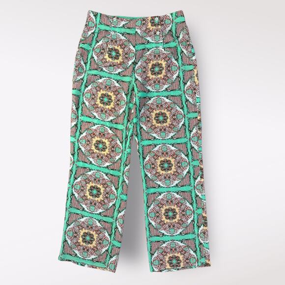 Gianni Bini Women Green Casual Pants Size L Avant Garde Designer Funky - Picture 1 of 7